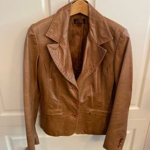 Daniel tan leather blazer (medium)